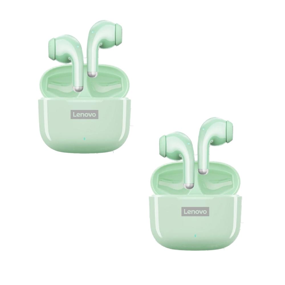 Pack x 2 Audífonos Inalámbricos Bluetooth Lenovo LP40 PRO 30 Horas Verdes
