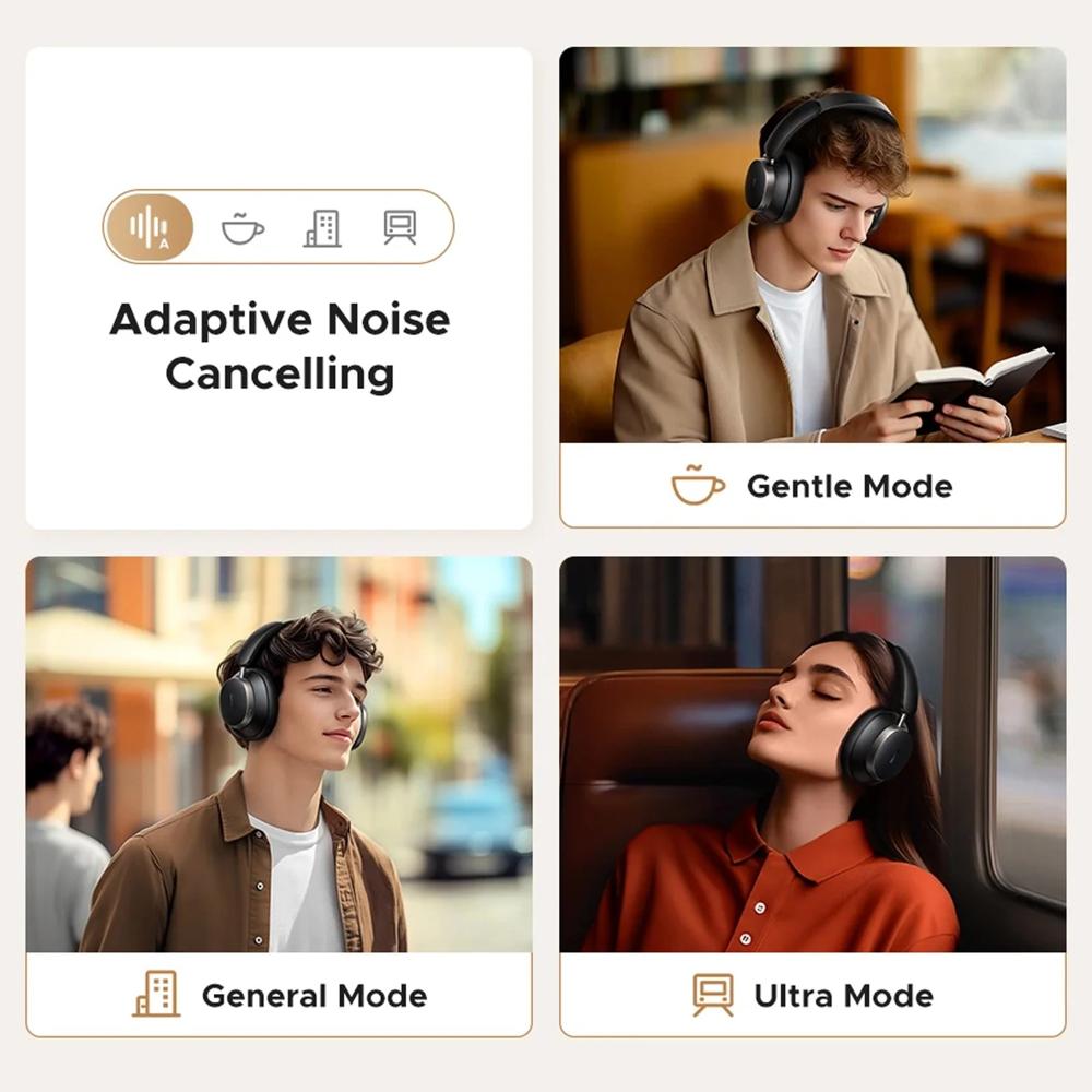 Auriculares Studio Pro HiTune Max6 120hr Hybrid ANC Headphones Black UGREEN HP206 - 55687