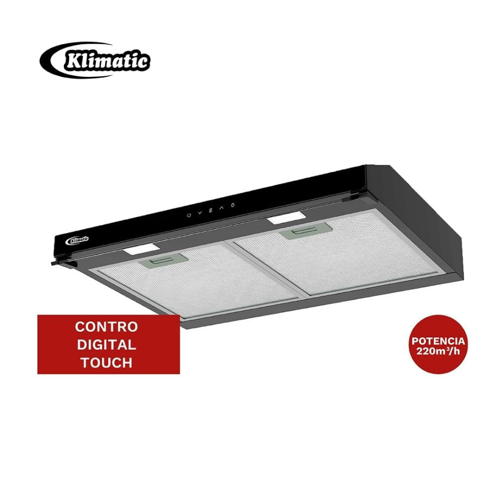 Campana Extractora 60cm Vento Black Plus Klimatic