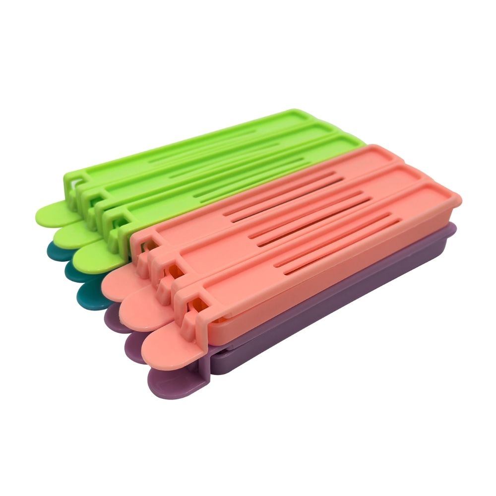 Set de 12 Ganchos para Cerrar Bolsas Diseño Aleatorio Orange