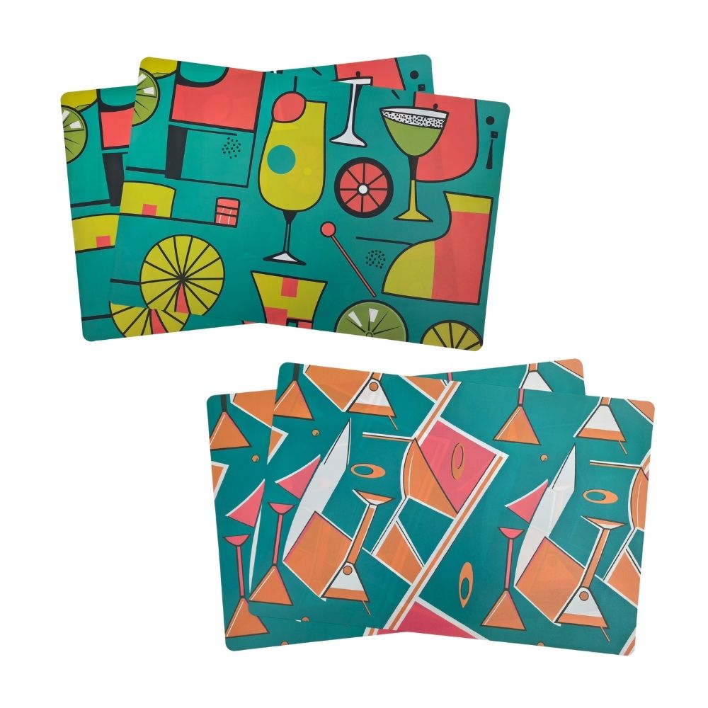 Set de 2 Individuales Divertido 30x45cm Diseño Aleatorio Orange