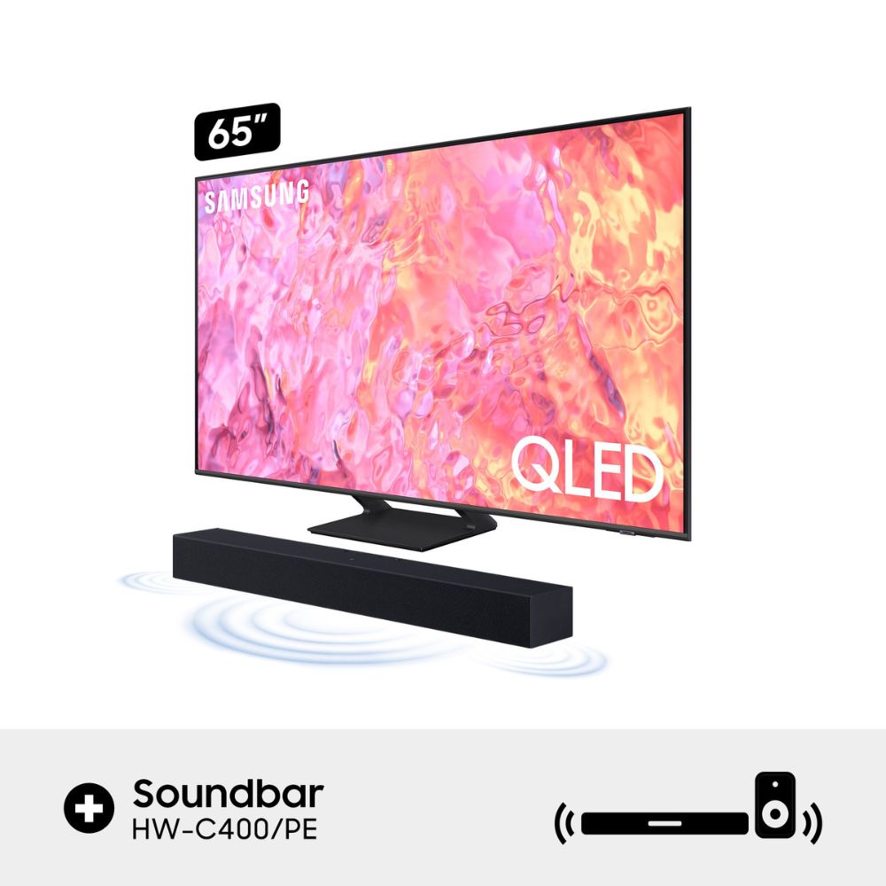 Combo Samsung 65 pulgadas QLED 4K QN65Q65CAGXPE - Soundbar HW C400