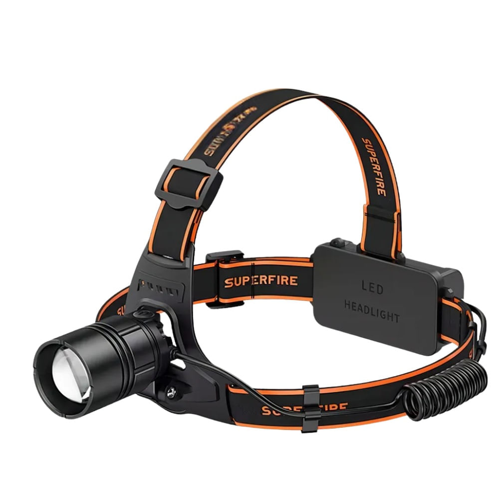 Linterna Frontal Recargable Superfire Hl08 1900lm Zoom 350m