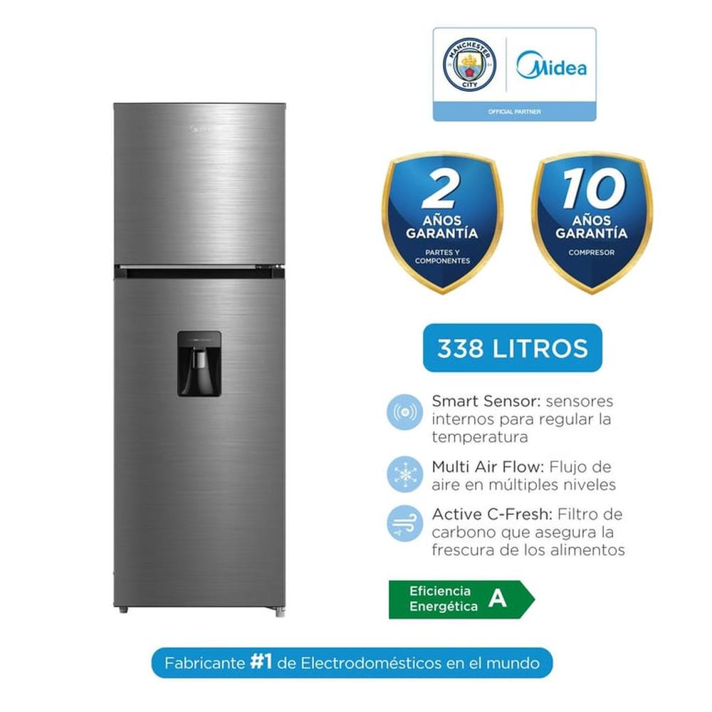 Refrigeradora Midea No Frost 338Lts Inox MDRT489MTR46PEW Refrigeradora Midea No Frost 338Lts Inox MDRT489MTR46PEW
