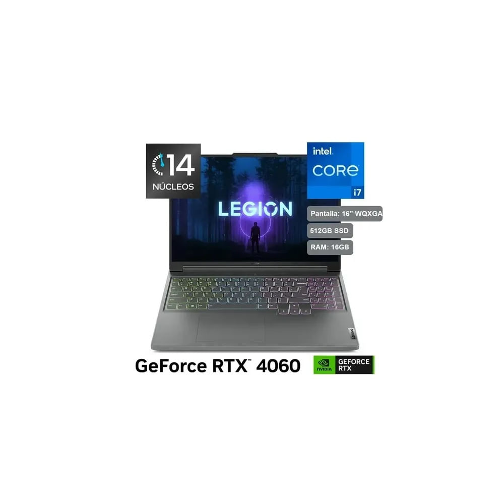 LENOVO LEGION SLIM 5 16IRH8 INTEL COREI7-13700H 16GB 512SSD 8GB VIDEO RTX 4060 16.0 WQXGA
