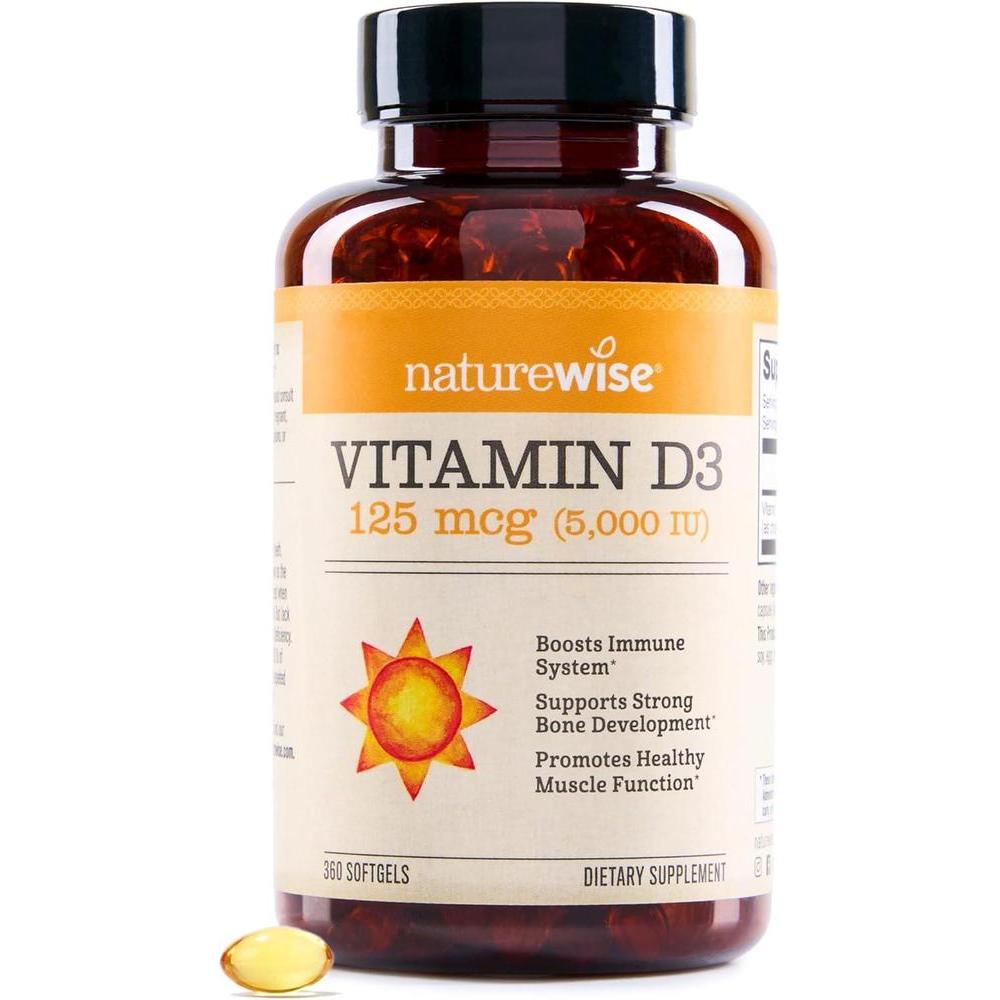Vitamina D3 NatureWise para apoyo óseo y muscular