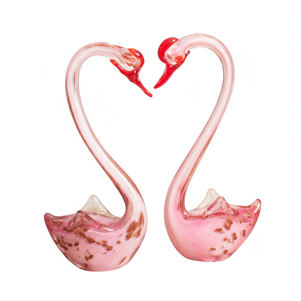 PAREJA DE CISNES VERONA VIDRIO MURANO