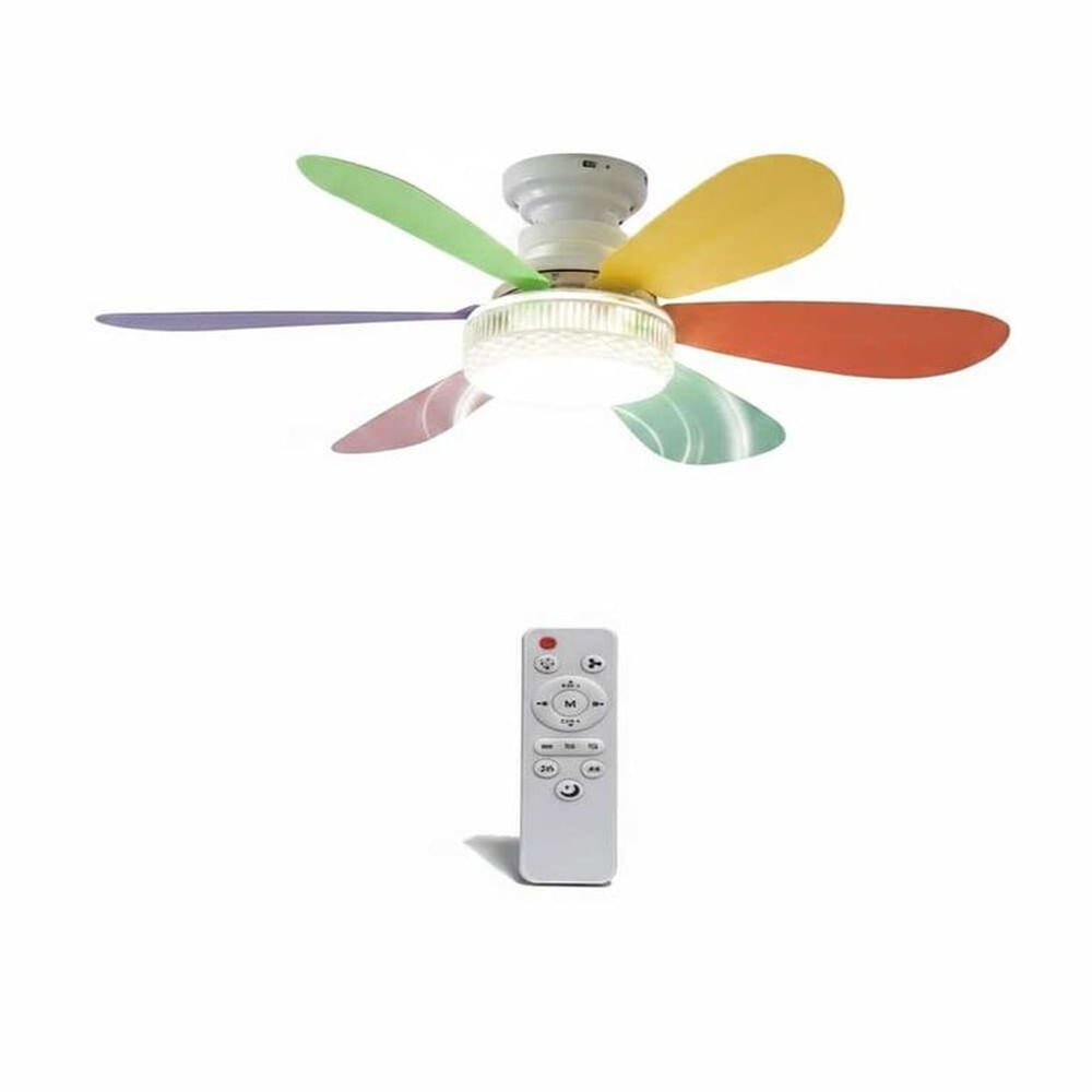 Ventilador  de Techo con Luz LED con Aspas Multicolor Decorativas