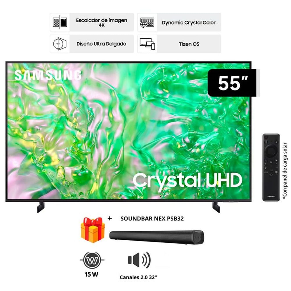 TELEVISOR SAMSUNG 55 UN55DU8000G CRYSTAL UHD 4K + SOUNDBAR NEX