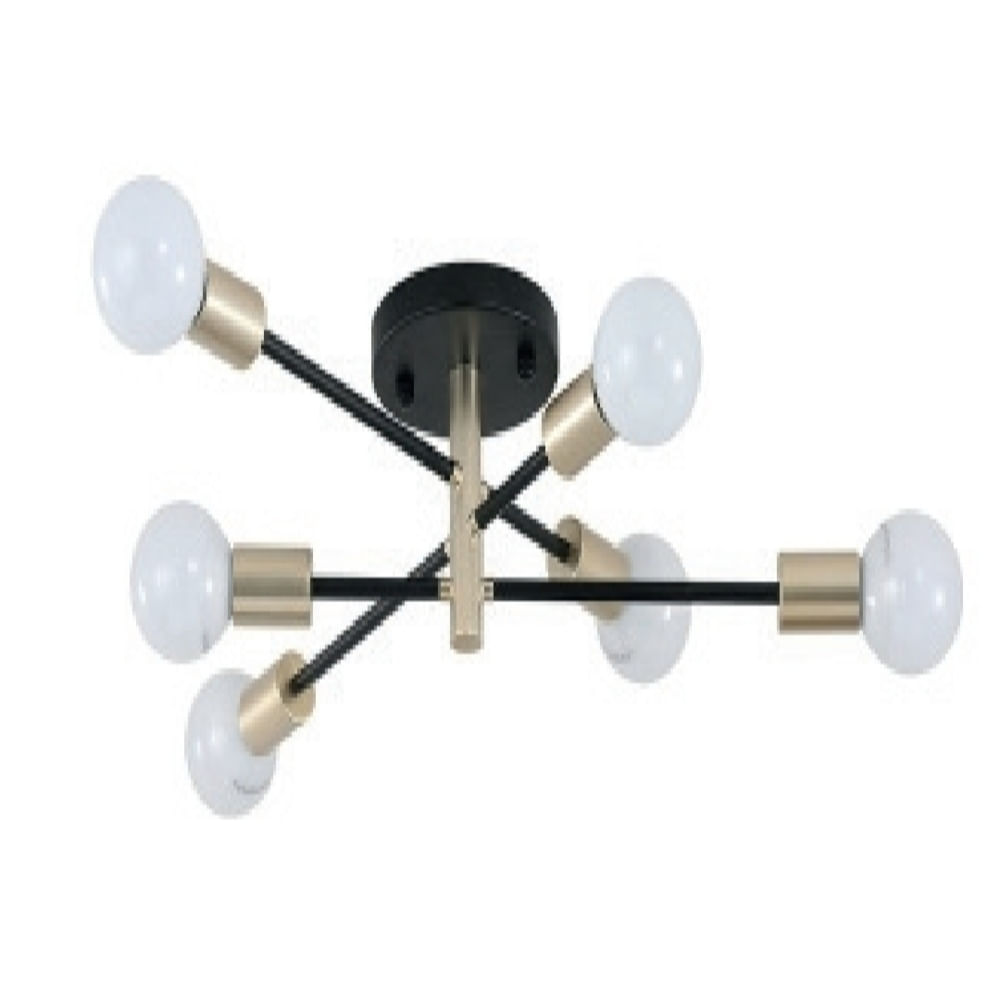 Lámpara Colgante Ariana negro con dorado incluye 6 focos