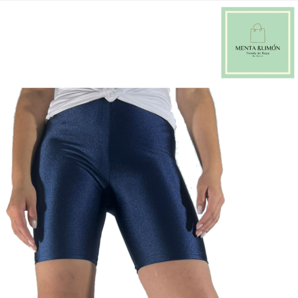 Biker azul marino ropa deportiva calzon mujer gym short leggings licra