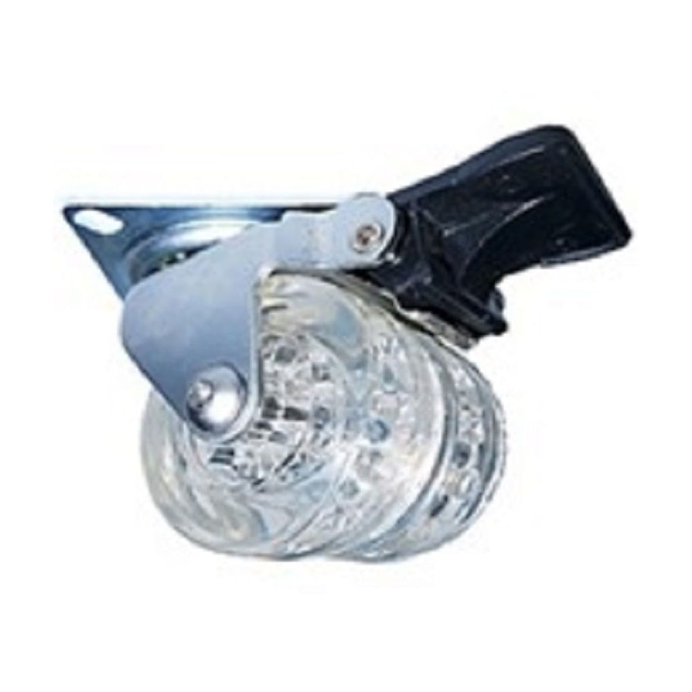 GARRUCHA DOBLE FRENO TRANSP 50MM CARGA 70KG Transparente