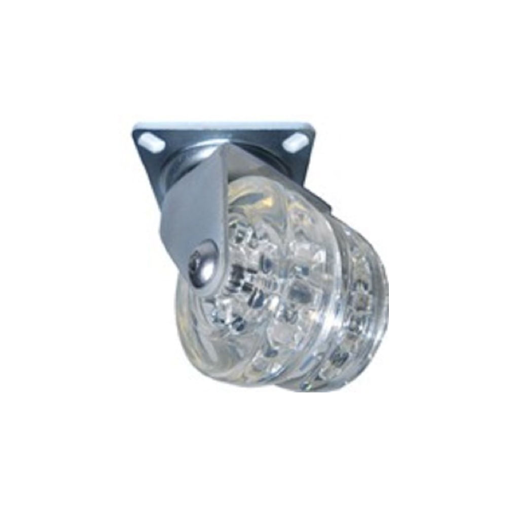 GARRUCHA DOBLE TRANSPARENTE 50MM CARGA 70KG Transparente