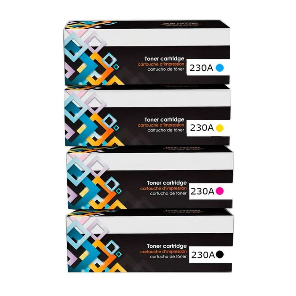 ? Kit de Toner HP Compatible 230A CYMK 4203, MFP 4303 con CHIP