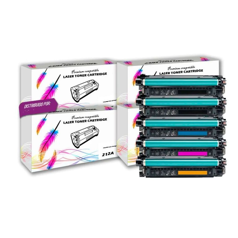 Kit de Toner HP Compatible 212A CYMK M578dn M555dn Con CHIP