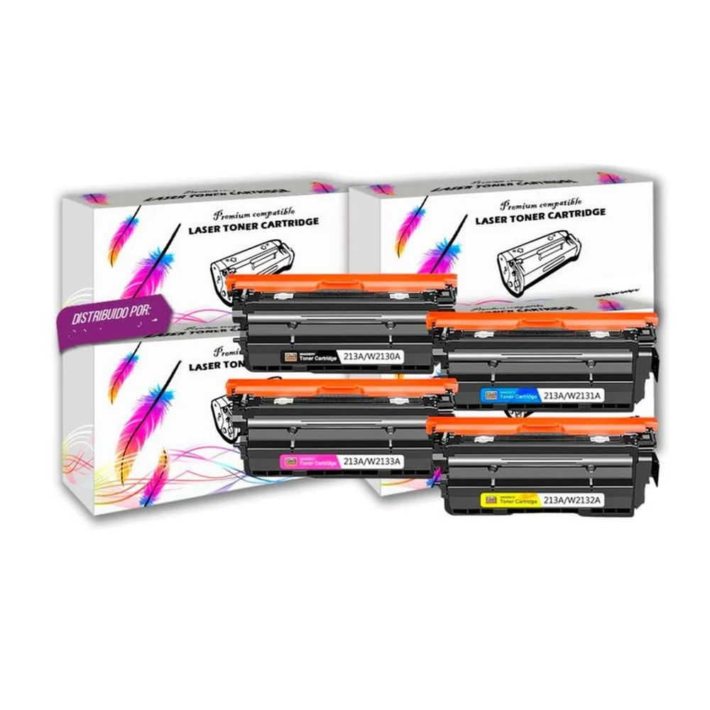 Kit de Toner HP Compatible 213A negro y Colores 6800 con CHIP