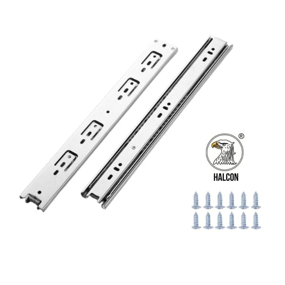 Corredera Telescópica Pesada 45mm 14 Plata