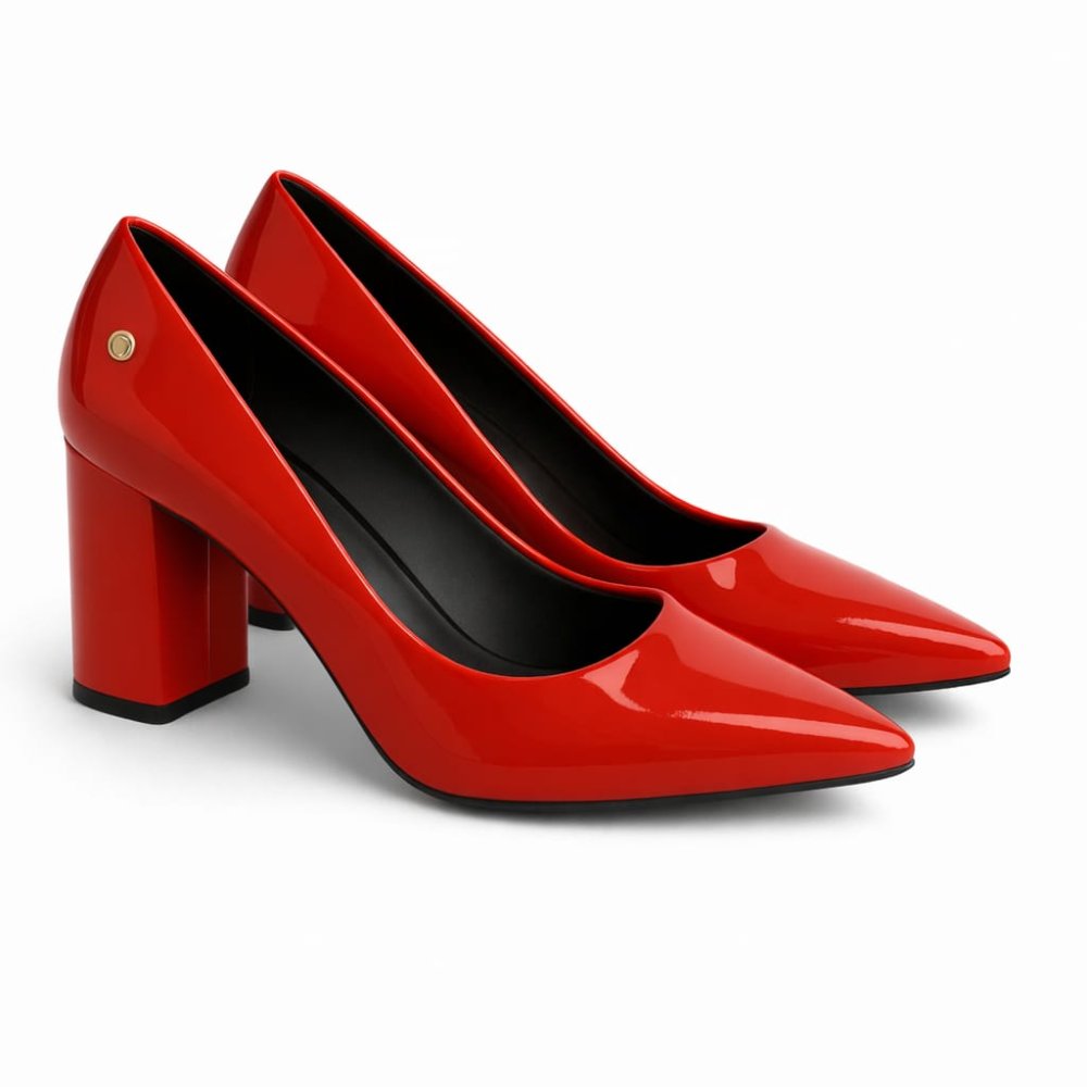 Zapato Reyna Rojo Taco 5 Charol