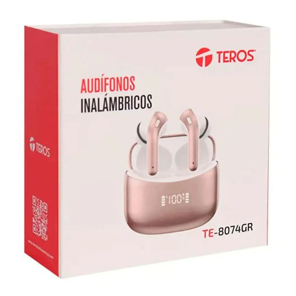 Audífonos TEROS TE-8074GR TWS - Rosa Dorado ROSE DORADO Audífonos TEROS TE-8074GR TWS - Rosa Dorado ROSE DORADO