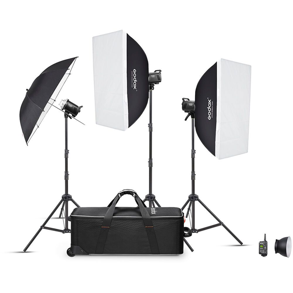 Kit de 3 Luces Godox Ms200 V Studio Flash Monolight