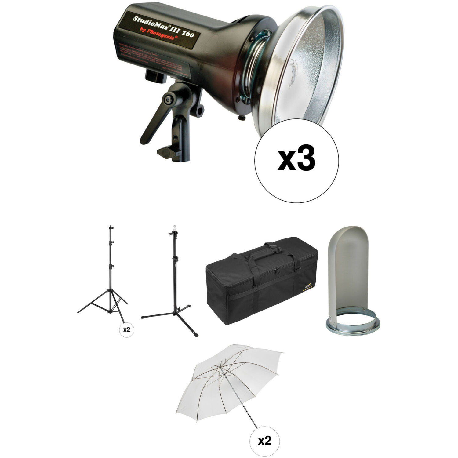 Kit Básico de Estudio Photogenic Studiomax Iii de Tres Luces 120V
