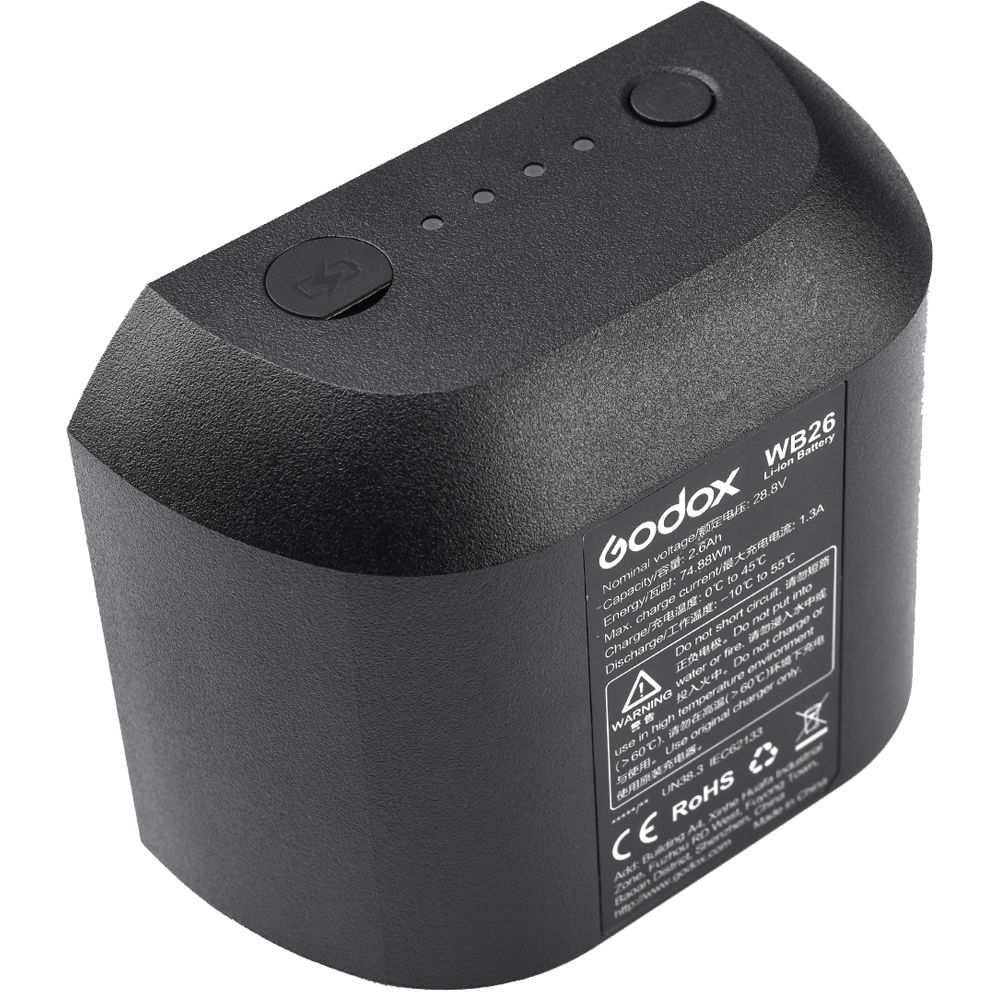 Batería Recargable de Iones de Litio Godox Wb26 para Flash Ad600Pro 28.8V 2600Mah