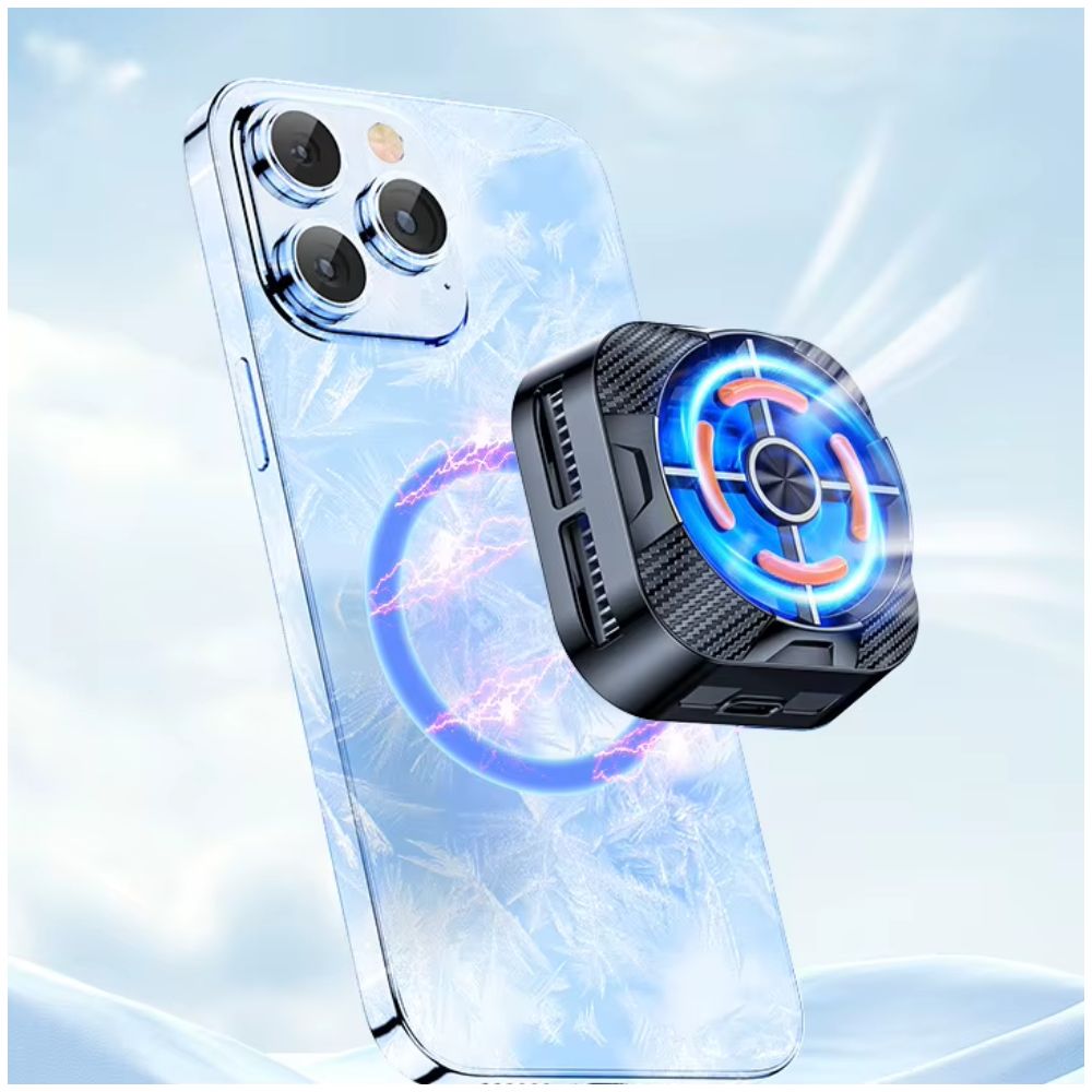 Ventilador Enfriador Magnético de Celular RGB X79 Para Refrigeración Negro Ventilador Enfriador Magnético de Celular RGB X79 Para Refrigeración Negro