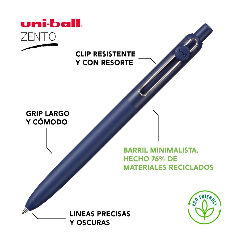 UNI Zento Bolígrafo Retráctil Tinta Gel Líquido Azul - COASTAL