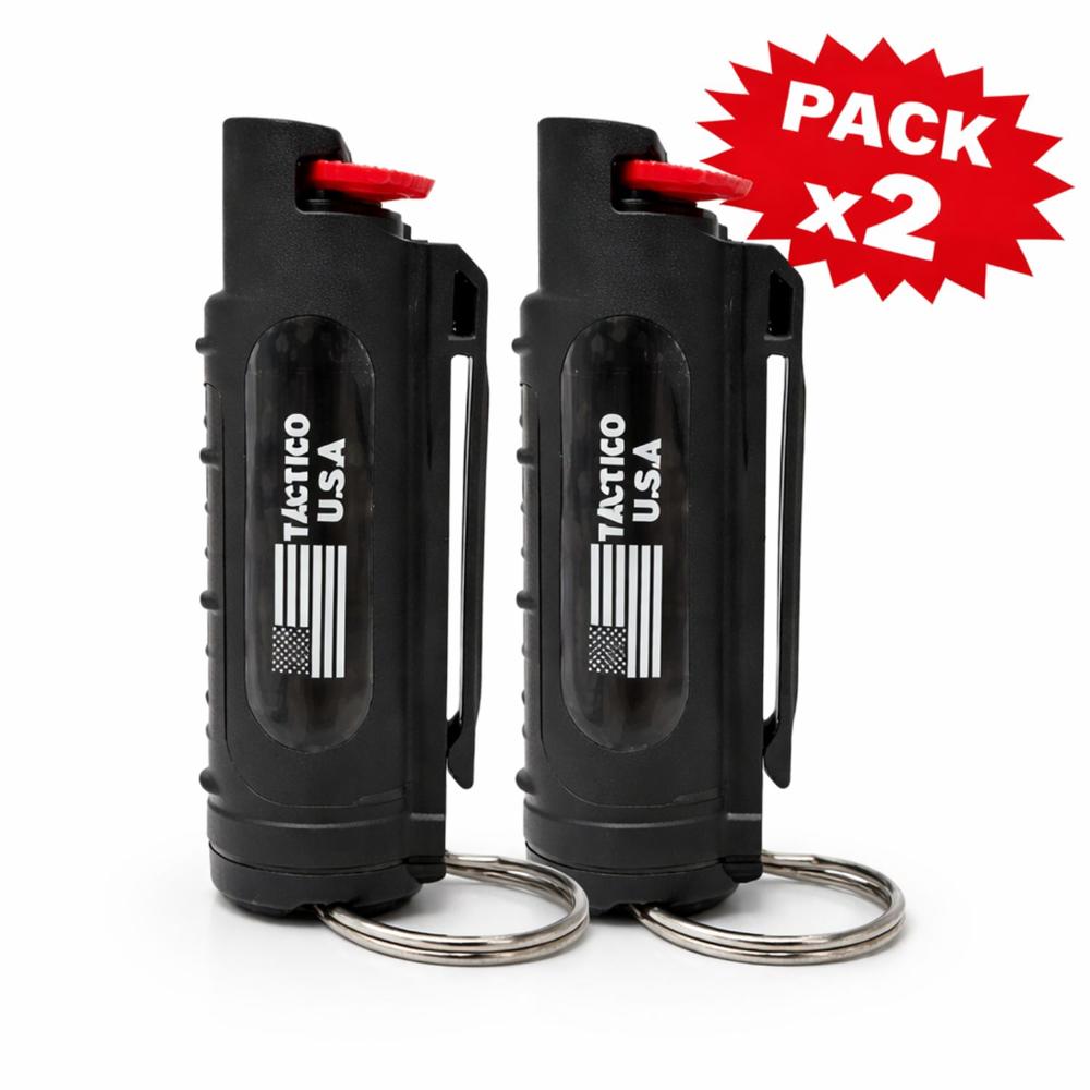 Gas Pimienta Defensa Personal Pack 2 Llavero Seguridad