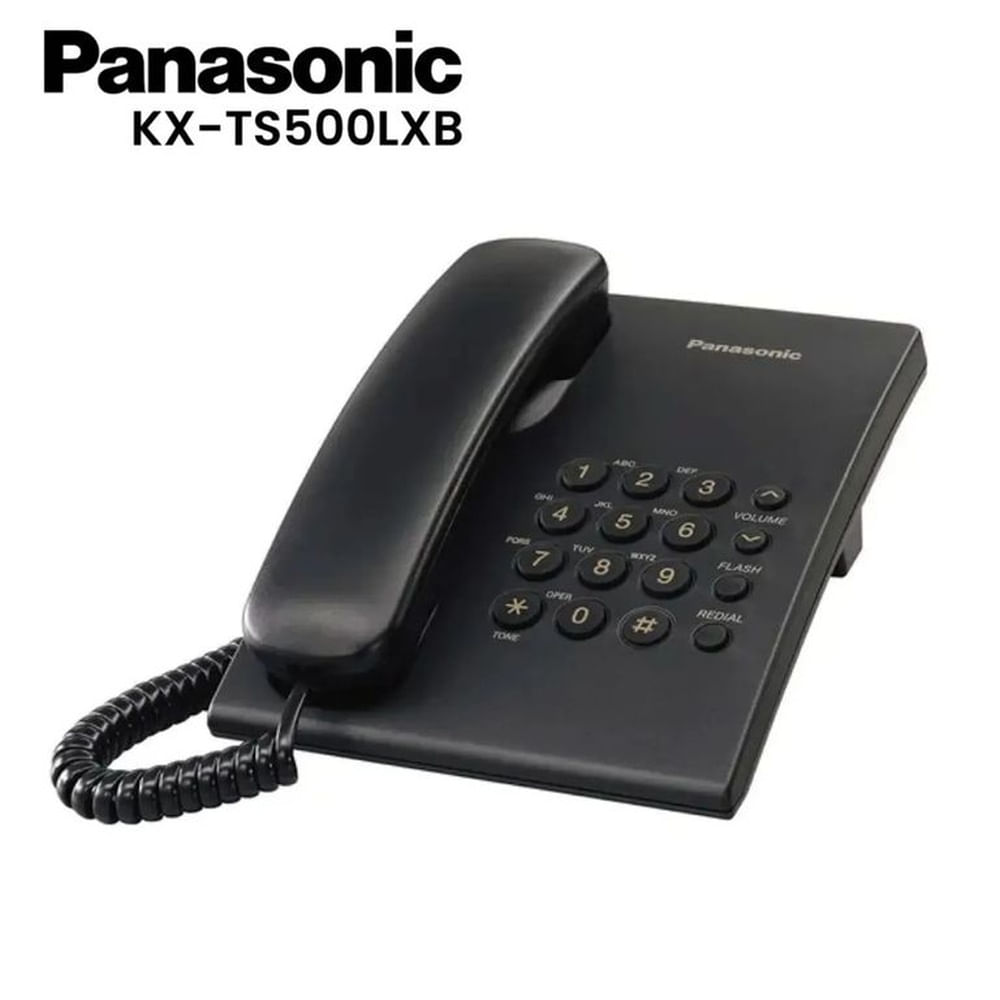 Teléfono Fijo Panasonic Alámbrico KX-TS500LXB Negro (0)