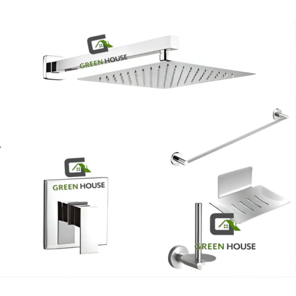 COMBO DE DUCHA 8 PULGADAS MONOCOMANDO MAS KIT DE BAÑO