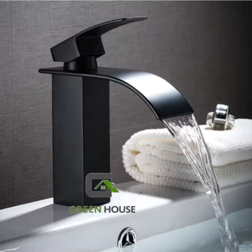 GRIFERIA LAVATORIO ACERO INOXIDABLE NEGRO MATE SOLO AGUA FRIA 20cm