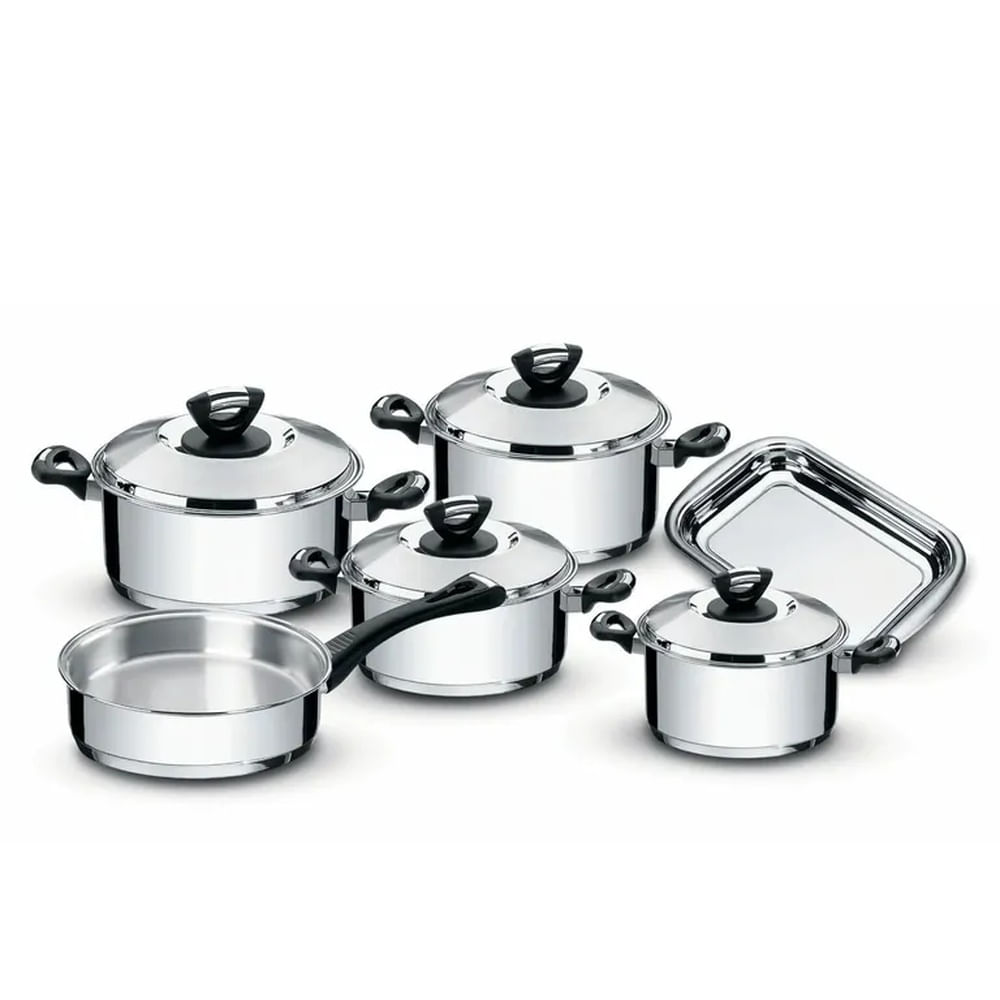 Juego de Ollas 10 Piezas Acero Inoxidable Solar