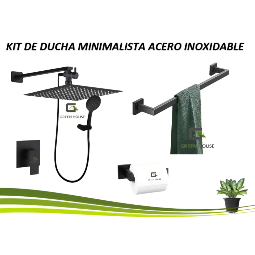 KIT DE DUCHA MINIMALISTA 10 PULGADAS ACERO INOXIDABLE ACCESORIOS KIT DE DUCHA MINIMALISTA 10 PULGADAS ACERO INOXIDABLE ACCESORIOS