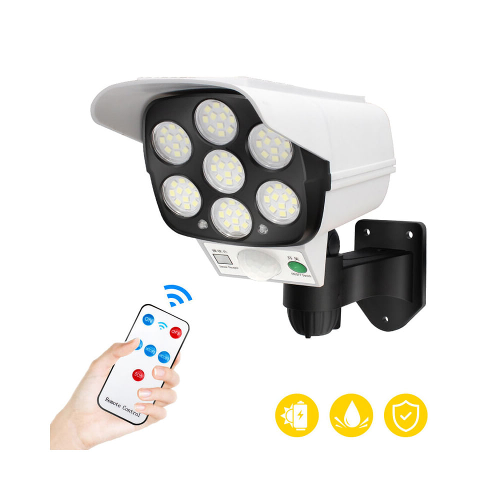 Foco solar tipo camara con sensor de movimiento lampara solar