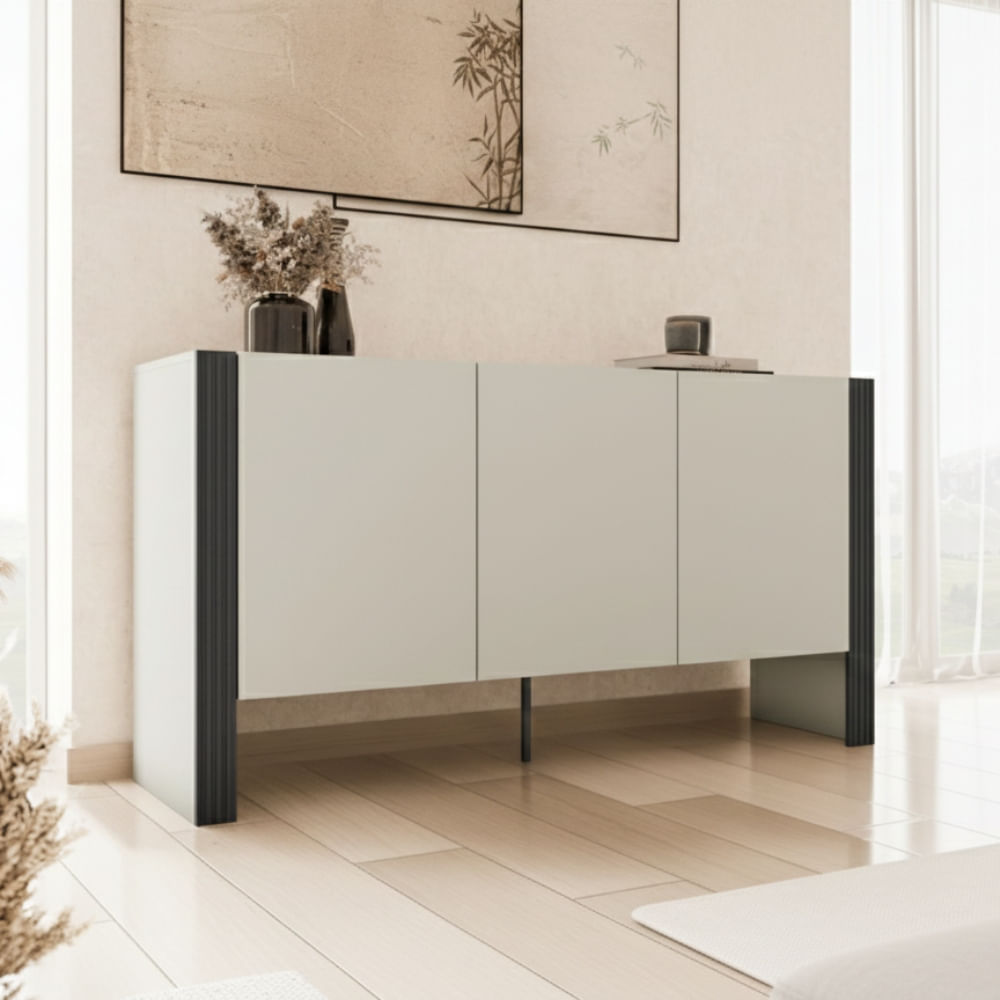 Aparador Croma 3 puertas Negro y blanco | Masiva Home Aparador Croma 3 puertas Negro y blanco | Masiva Home