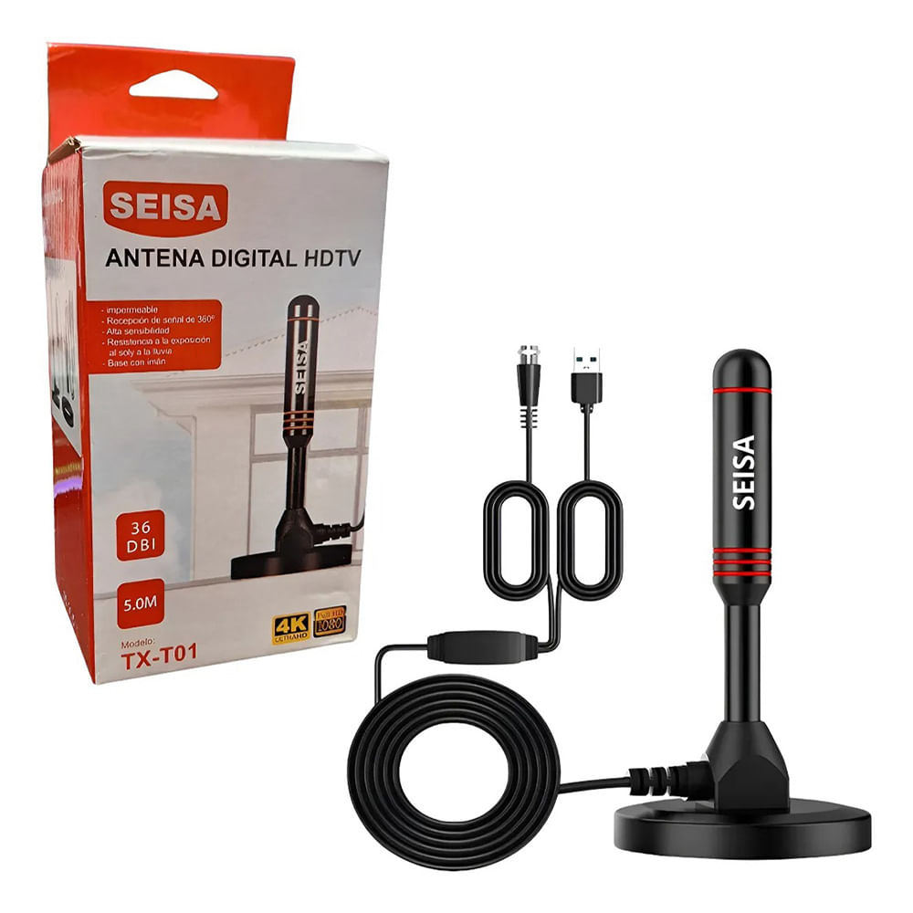 Antena Digital Hdtv  Tx-t01 Base Imantada 5m Tv Smart