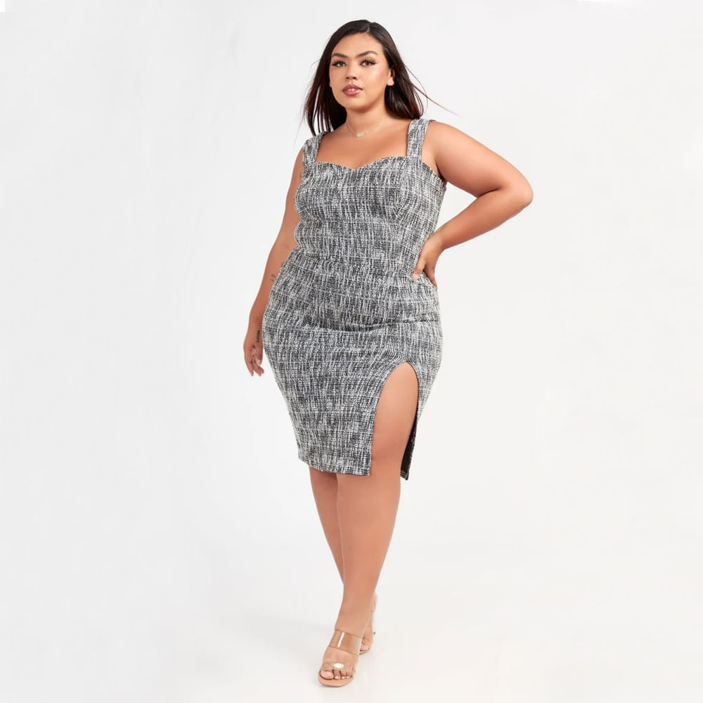 Vestido de Tweed Leticia negro - XL Vestido de Tweed Leticia negro - XL