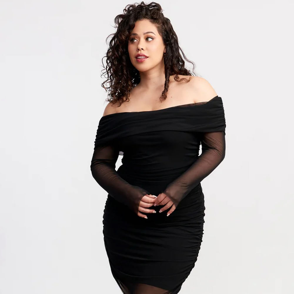 Vestido Off Shoulder Jhoselyn negro - 2XL Vestido Off Shoulder Jhoselyn negro - 2XL