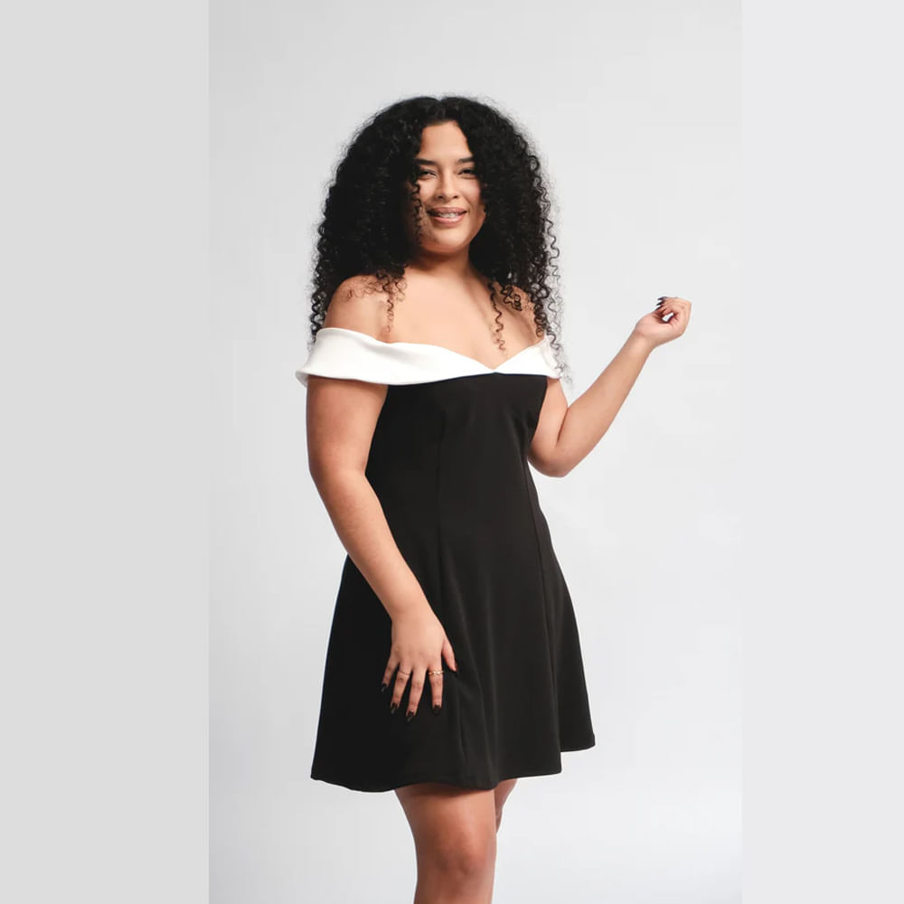 VESTIDO KORINA VESTIDO BI COLOR KORINA NEGRO - 3XL VESTIDO KORINA VESTIDO BI COLOR KORINA NEGRO - 3XL