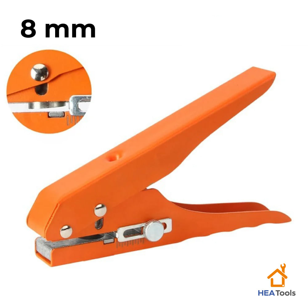 PERFORADORA PARA CANTO DELGADO TAPAS DE 8MM NARANJA