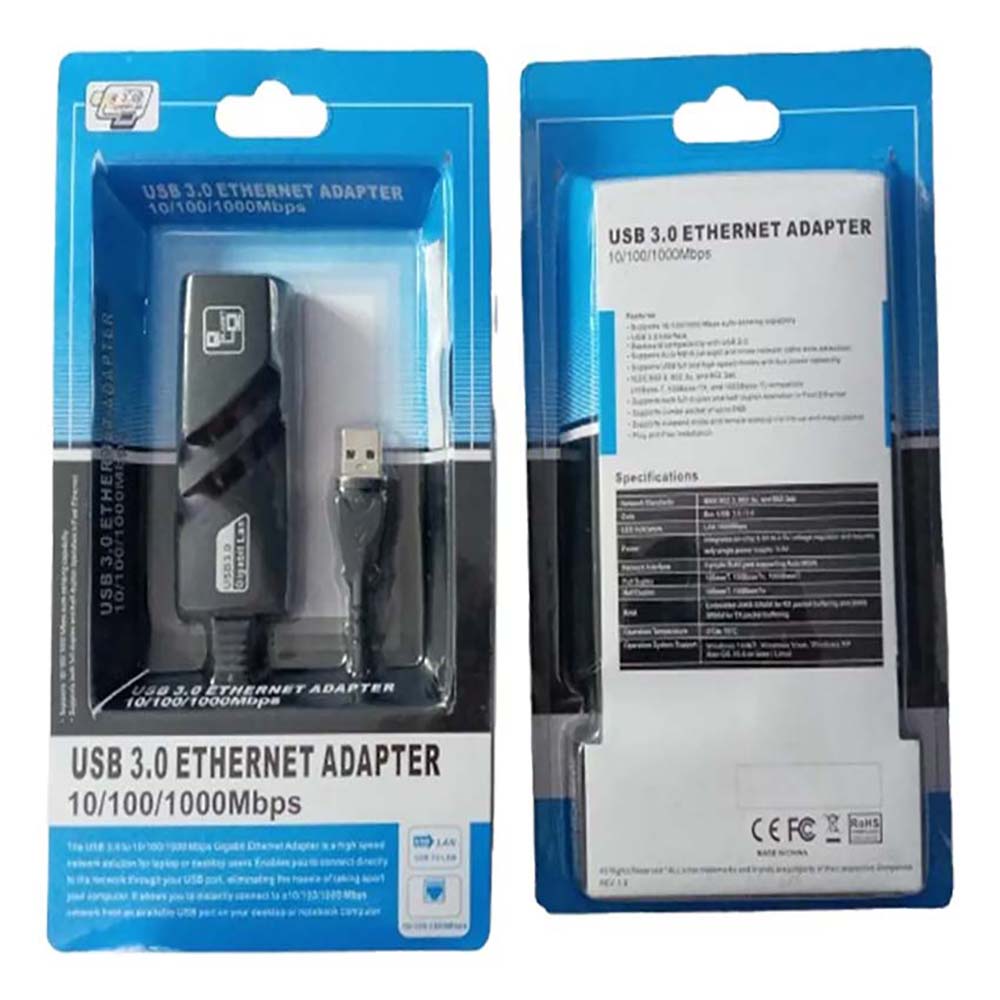 Adaptador USB 3.0 a RJ45 Ethernet Cable Lan Internet Adaptador USB 3.0 a RJ45 Ethernet Cable Lan Internet