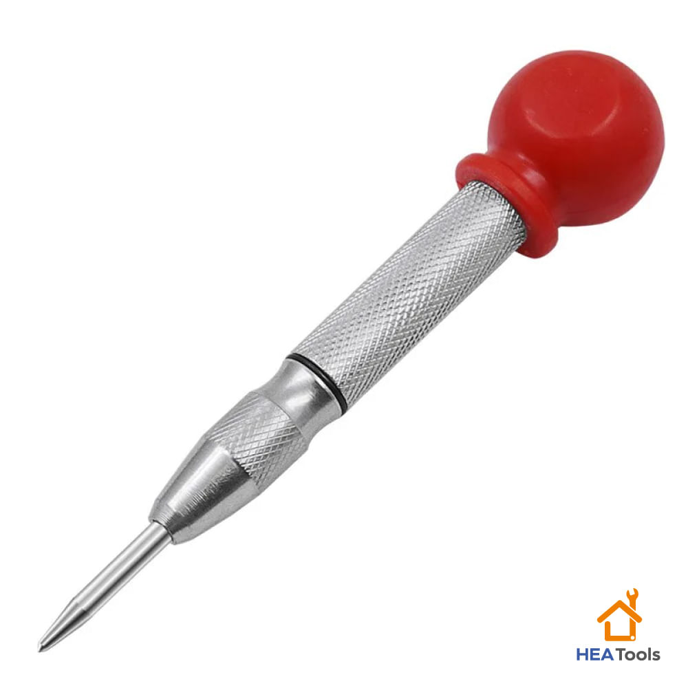 PUNZÓN AUTOMÁTICO 128M PLATA CON EMPUÑADURA ROJA