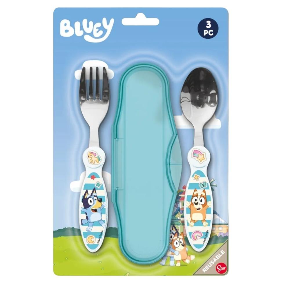 Set de Cubiertos Escolar Bluey