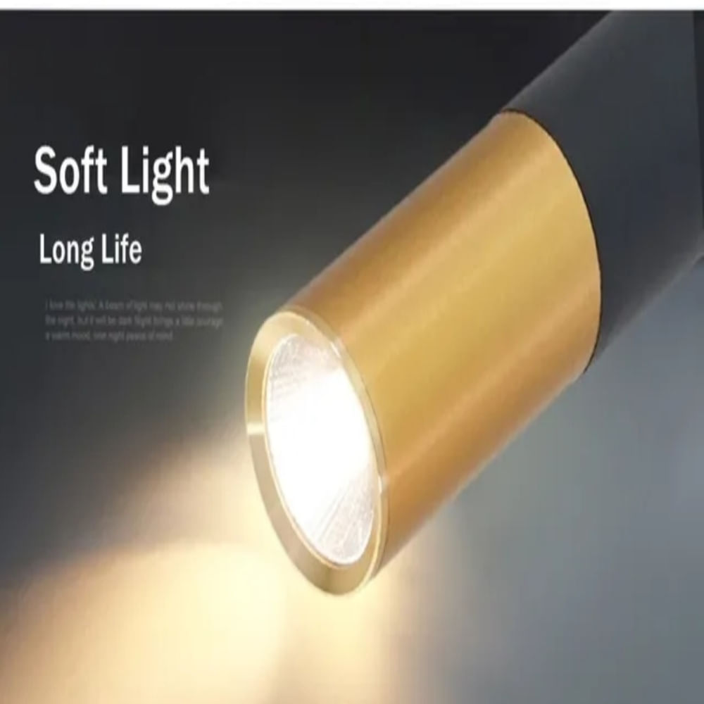 Lámpara de techo colgante tubular slim negro con dorado