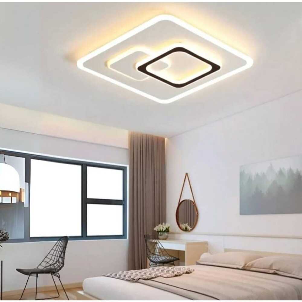 Lámpara de techo cuadrado entrelazado led 3 luces decorativa