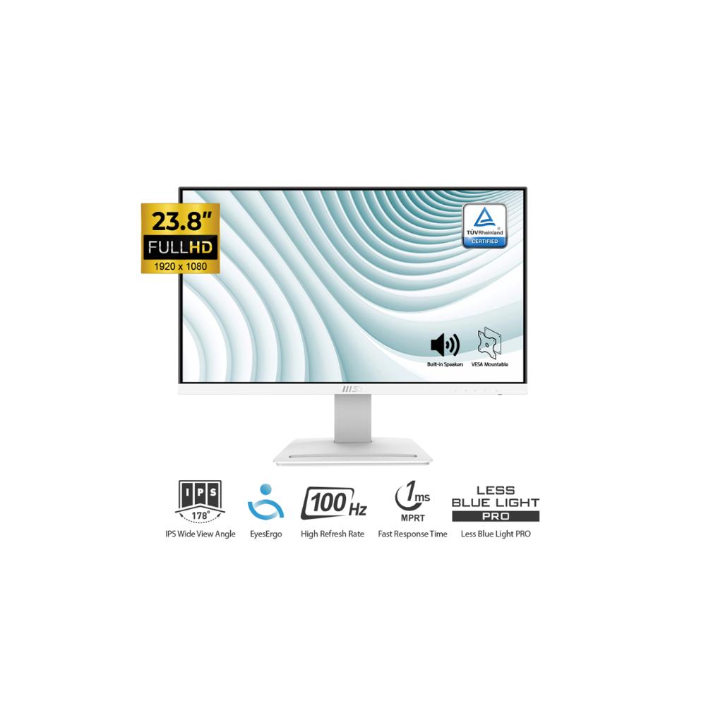 MONITOR MSI PRO MP243XW 23.8 IPS FHD 1920 x 1080 100HZ 1MS Parlante Intergrado BLANCO