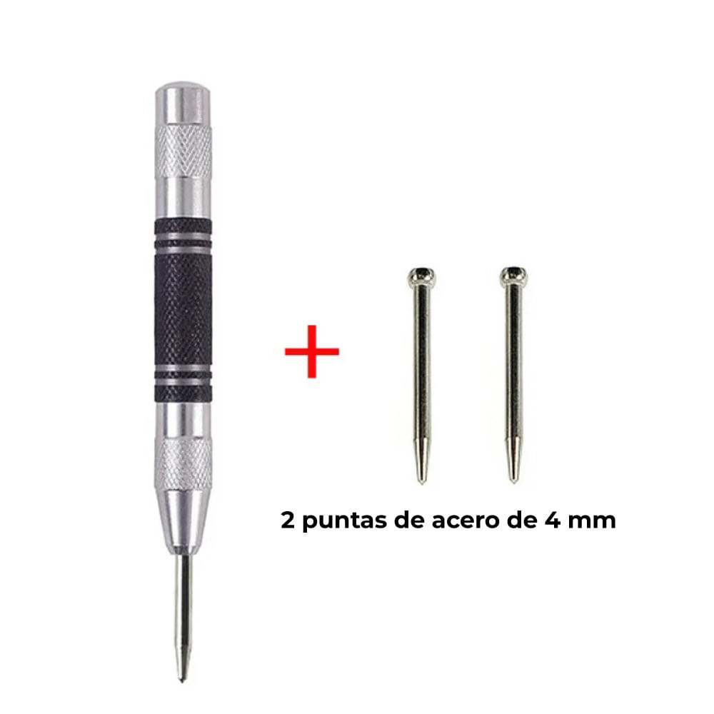 SET PUNZÓN AUTOMÁTICO 128MX13M + 2 PUNTAS REPUESTOS SILVER