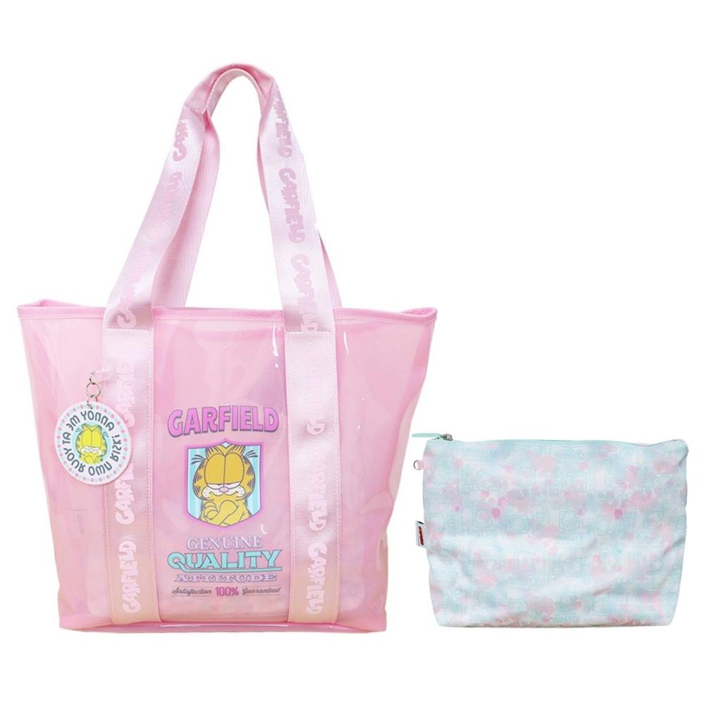 Pack Bolso de Playa Garfield Rosado + Neceser Pack Bolso de Playa Garfield Rosado + Neceser
