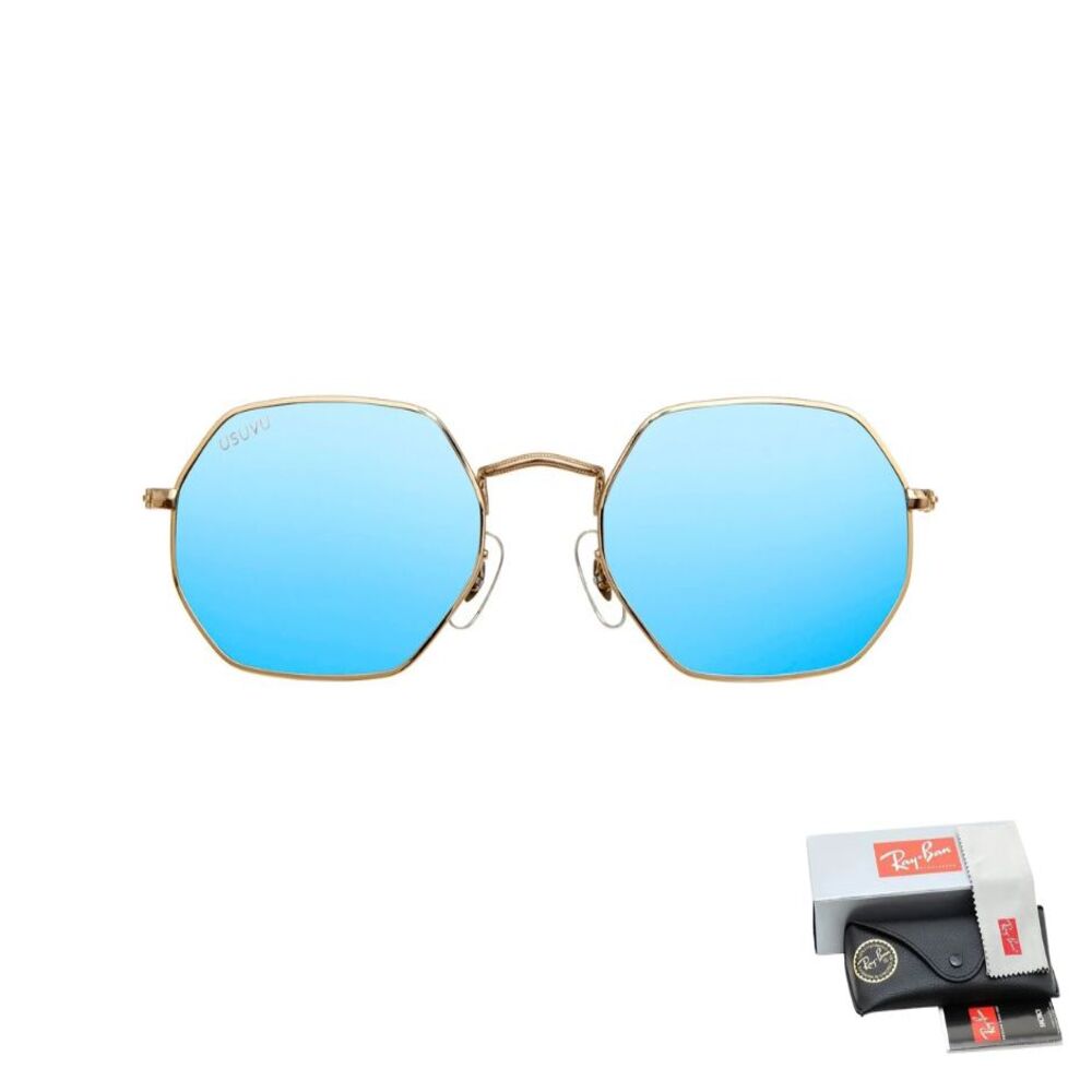 LENTES DE SOL OCTAGONAL RB3556C AZUL ESPEJO LENTES DE SOL OCTAGONAL RB3556C AZUL ESPEJO